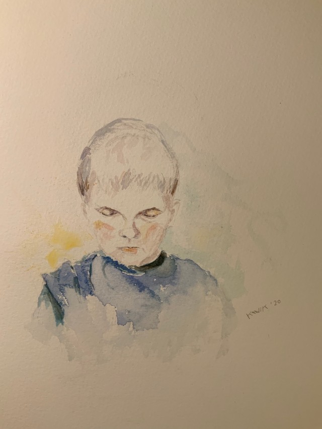 CHŁOPIEC II, AKWARELA 24X32, 2021