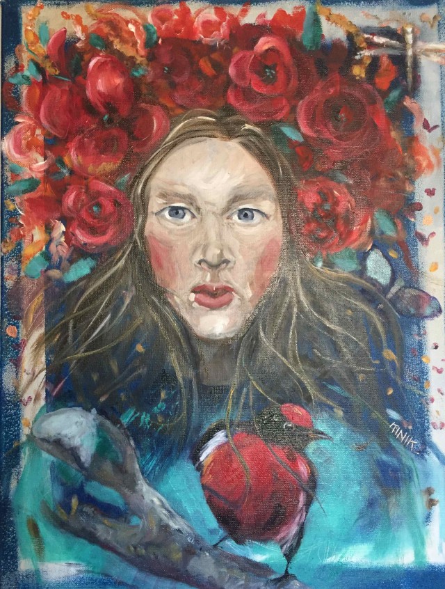 Amelia. Akryl, olej, 50x60,2019
